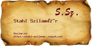 Stahl Szilamér névjegykártya